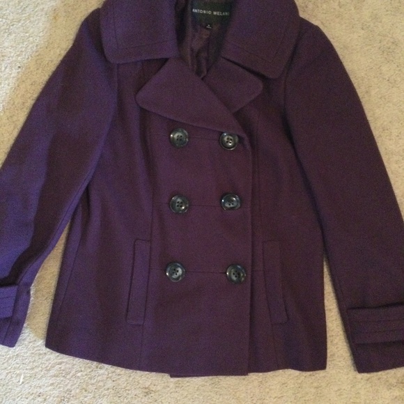 Antonio melani purple pea coat size 8 - Picture 4 of 4